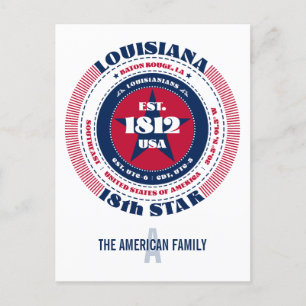 Carte Postale Louisiane, Baton Rouge, LA, Patriotique, Monogramm