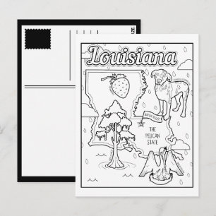 Carte Postale louisiane colorie mon collage