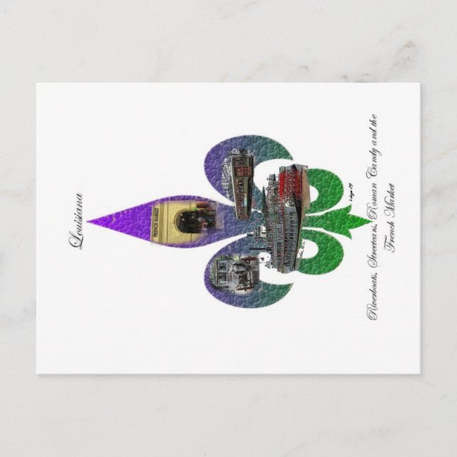 Carte Postale Louisiane Fleur de Lis (Devant)