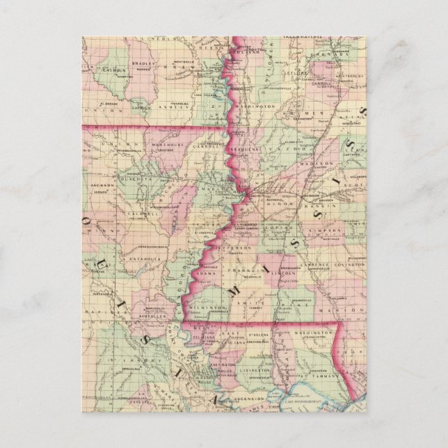 Carte Postale Louisiane, Mississippi (Devant)