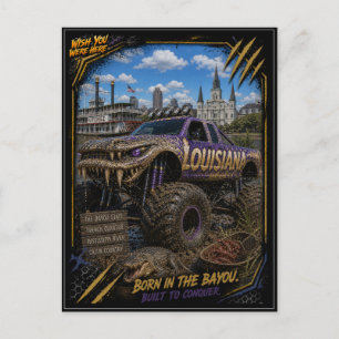 Carte Postale Louisiane Monster Truck Art Hors Route