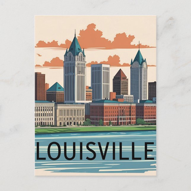 Carte Postale Louisville Kentucky USA Skyline (Devant)