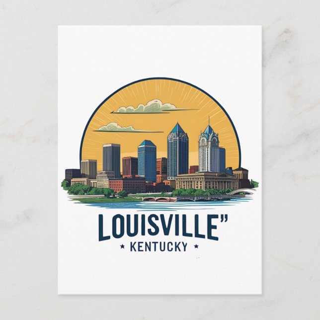 Carte Postale Louisville Kentucky USA Skyline (Devant)