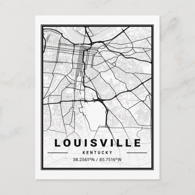Carte Postale Louisville Kentucky USA Travel City Map (Devant)