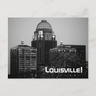 Carte Postale Louisville, KY - Black & White Print (Carte postal