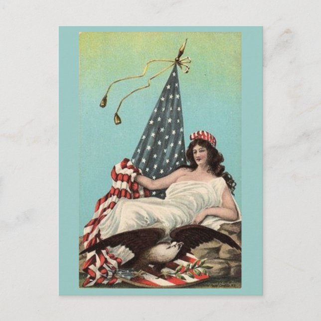 Carte Postale Lounge vintage Lady Liberty (Devant)