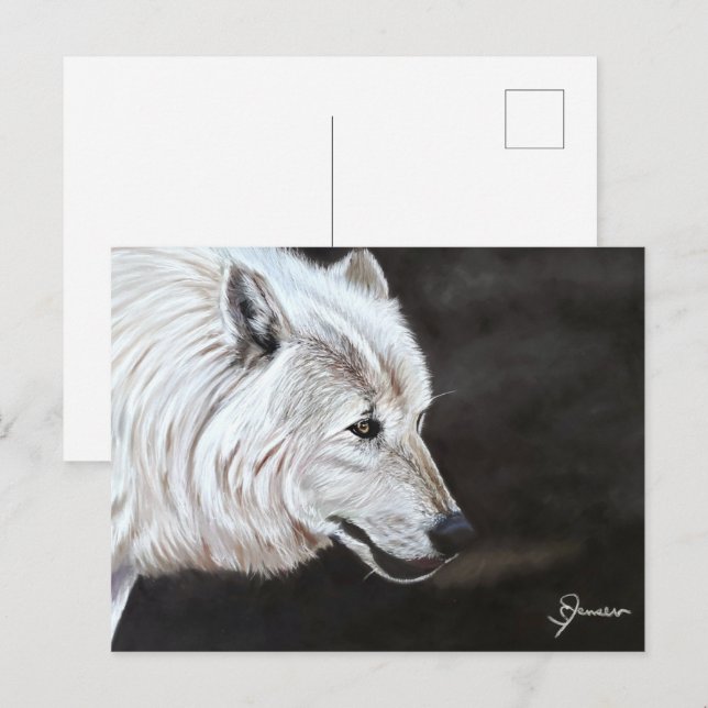 Carte postale Loup Arctique Imprimer (Devant / Derrière)