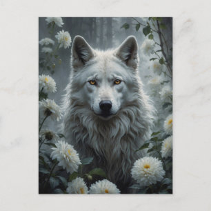 Carte Postale Loup Blanc