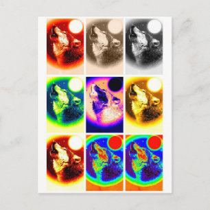 Carte Postale Loup d'art pop
