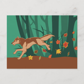 Carte Postale Loup d'automne