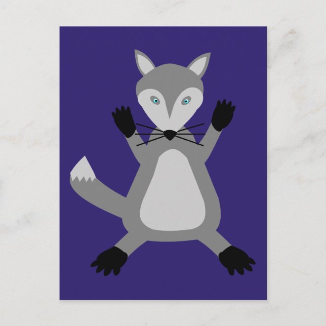 Carte Postale Loup d'Halloween mignon (Devant)