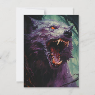 Carte Postale Loup-garou d'Halloween