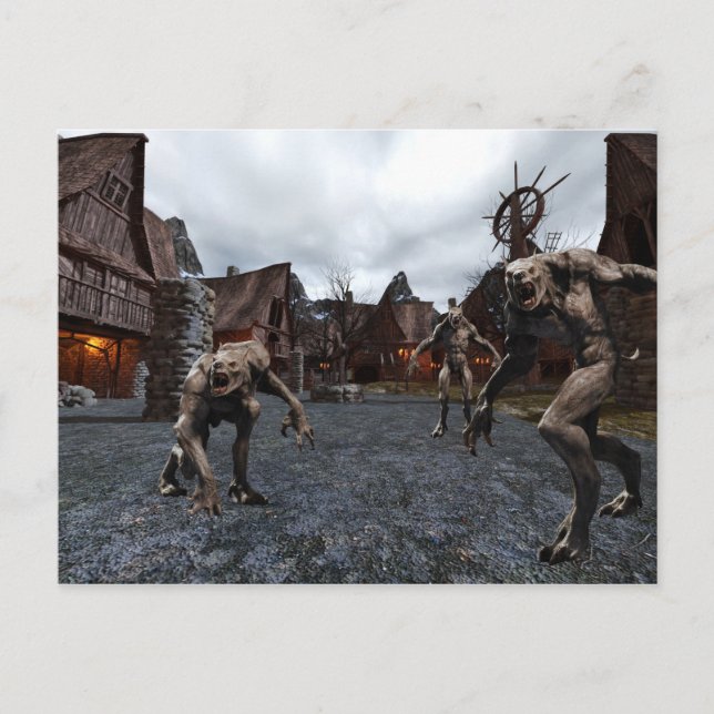 Carte Postale Loup-Garou en Ville (Devant)