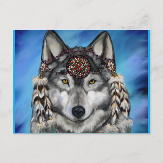 CARTE POSTALE LOUP GRIS (Devant)