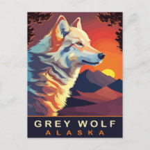 Loup Gris, Alaska, Coucher de soleil sur les Monta