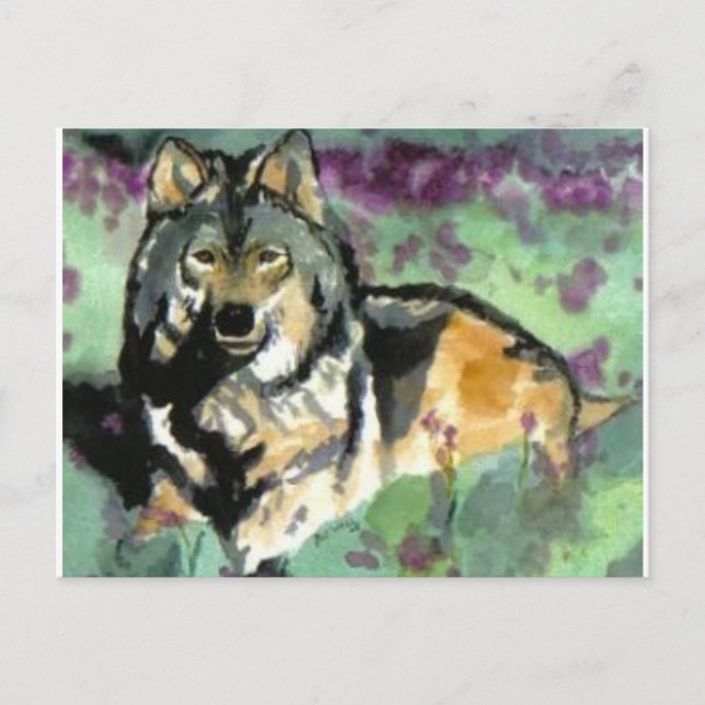 Carte Postale Loup par Paula Atwell (Devant)