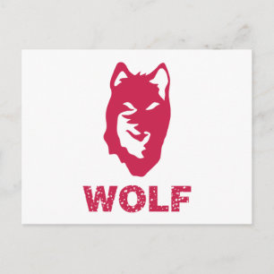 Carte Postale Loup (Rouge)