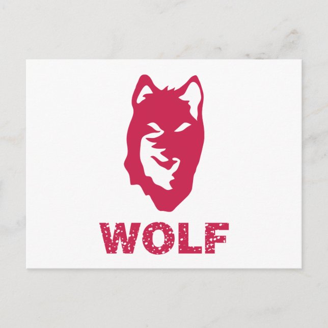 Carte Postale Loup (Rouge) (Devant)