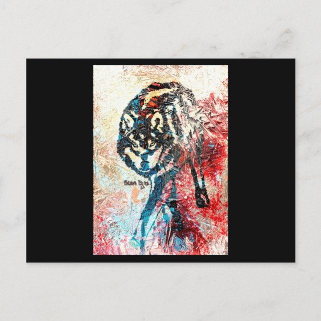 Carte Postale Loup solitaire - Un original de Brown Eyes (Devant)