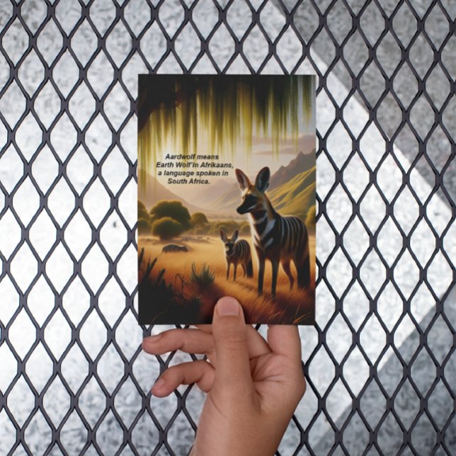 Carte Postale Loup terrestre majestueux paissant sur des prairie (Créateur téléchargé)