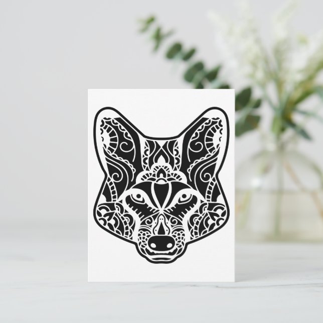 Carte Postale Loup tribal (Debout devant)