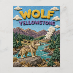 Carte Postale Loup Vallée de Yellowstone Moderne KlayKoo