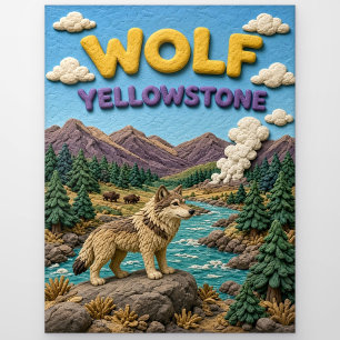 Carte Postale Loup Vallée de Yellowstone Moderne KlayKoo