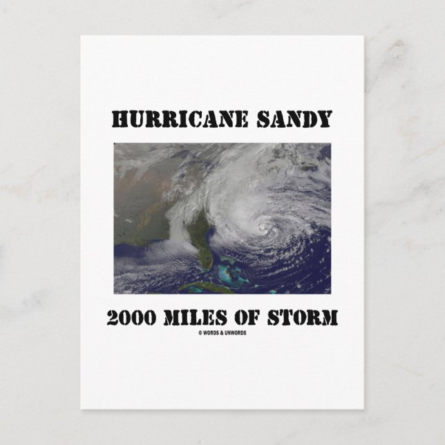Carte Postale L'Ouragan Sandy A 2 000 Km De Tempête (Devant)
