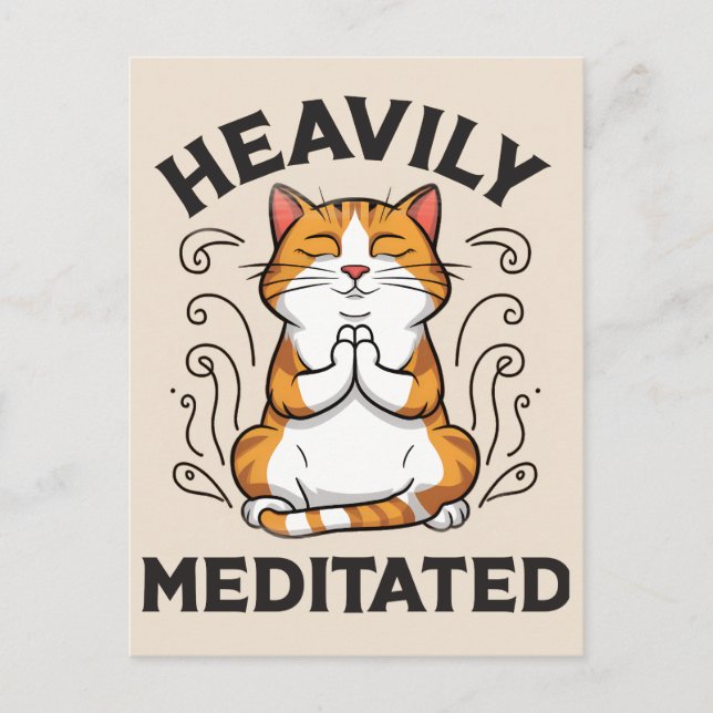 Carte Postale Lourdement Méditée Funny Yoga (Devant)