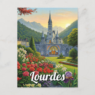 Carte Postale Lourdes France Fleurs de Voyage