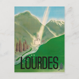 Carte Postale Lourdes, montagnes des Pyrénées, France. Cathédral