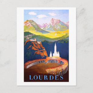 Carte Postale Lourdes, Ville et Église. Les Pyrénées