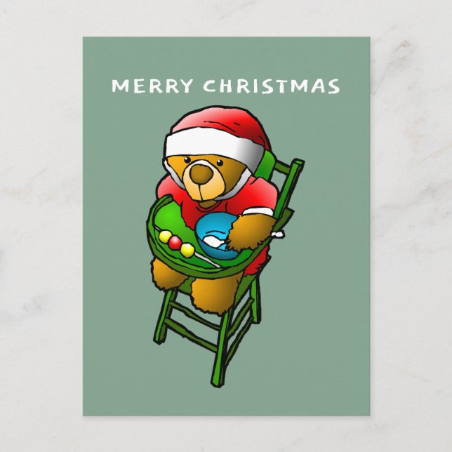 Carte Postale L'ours en peluche de Noël (Devant)