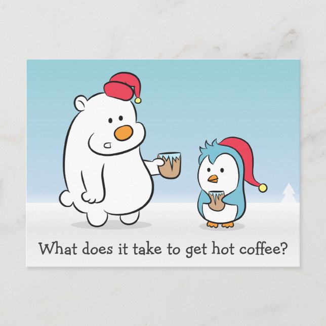 Carte Postale L'ours polaire d'Humour d'hiver se plaint à Pengui (Devant)