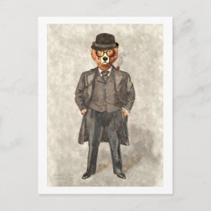 Carte Postale L'OURSister une ours drôle en costume