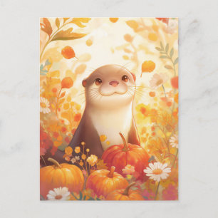 Carte Postale Loutre Fantaisiste d'Automne et Prairie de Citroui