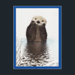 Carte Postale Loutre Mignonne Animal Bleu<br><div class="desc">Cette création a été réalisée en numérique. Personnalisez-la avec votre propre texte. Elle peut être personnalisée en cliquant sur le bouton de personnalisation et en changeant la couleur,  en ajoutant un nom,  des initiales ou vos mots favoris.</div>