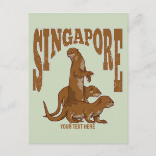 Carte Postale Loutres de mer Singapour