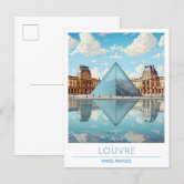 Carte Postale Photo Ancienne - Paris, Musée Du Louvre Et Sa Pyramide De Nuit