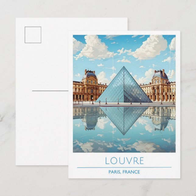 Carte Postale Louvre Paris France Vintage voyage (Devant / Derrière)