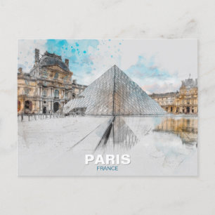 Carte postale Louvre Paris - Voyage Vintage Retro