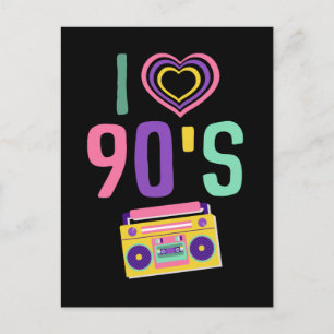 Carte Postale Love 90s Radio Music Disco Retro 1990s