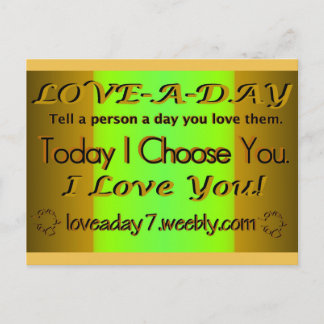 Carte Postale Love A Day Postcard-Green/Dark Yellow