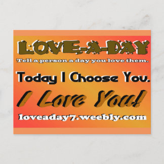 Carte Postale Love A Day Postcard-Orange