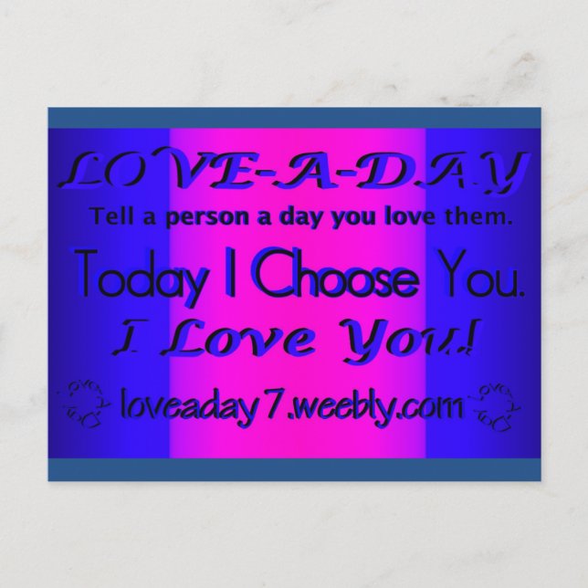 Carte Postale Love A Day Postcard Purple/Blue (Devant)