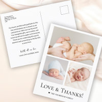 Love and Thanks Baby shower photo personnalisé