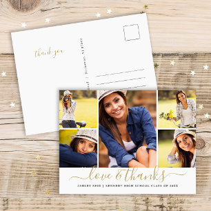 Carte Postale Love and Thanks Graduation Photo Collage
