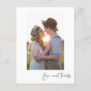 Carte Postale Love and Thanks Vertical Photo Merci Postcard