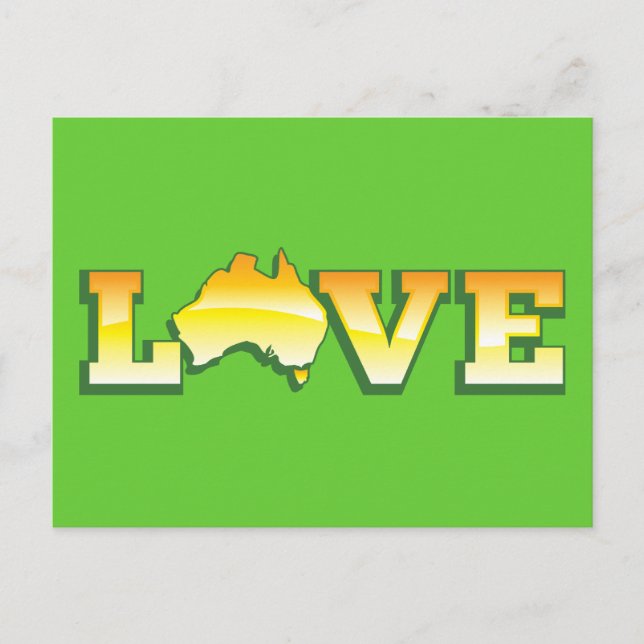 Carte Postale LOVE Australia Aussie Love Heart Map AWESOME! (Devant)