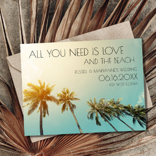 Carte Postale Love Beach Tropical Mariage Budget Économisez la d